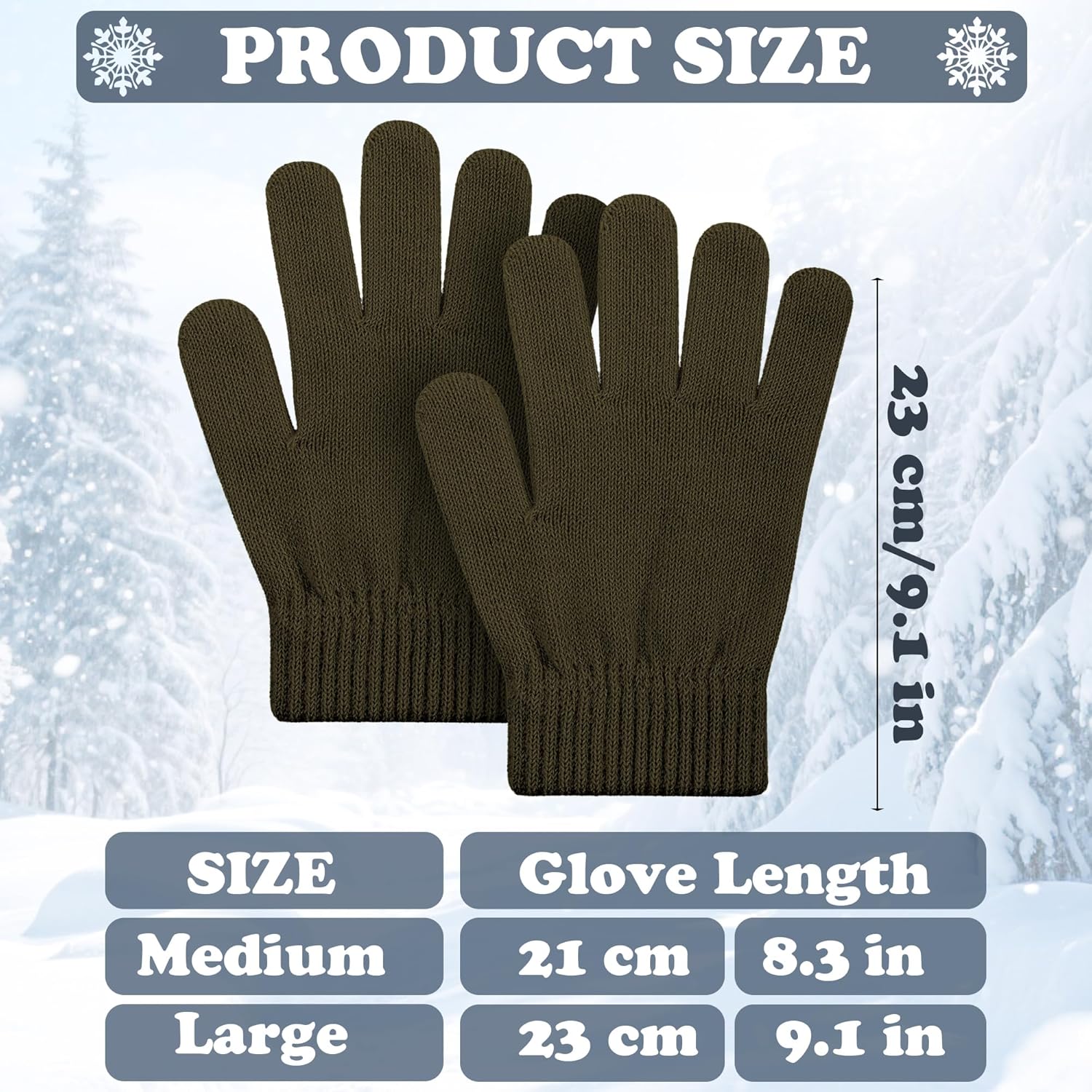 Cooraby 12 Pairs Winter Knitted Magic Gloves Stretchy Full Fingers Gloves for Men, Women or Teens - Image 2