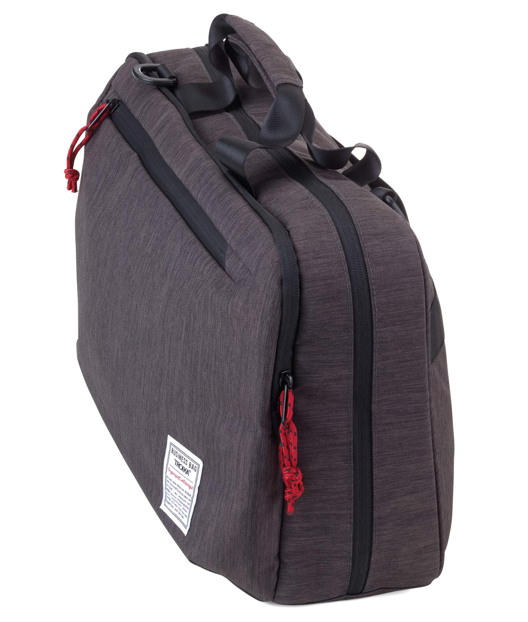 TROIKA Business Briefcase XXL BBG60/GY A4 Porte-documents en polyester Gris/noir Dimensions : 42 cm x 28 cm x 5 cm, gris/noir, A4, Classique