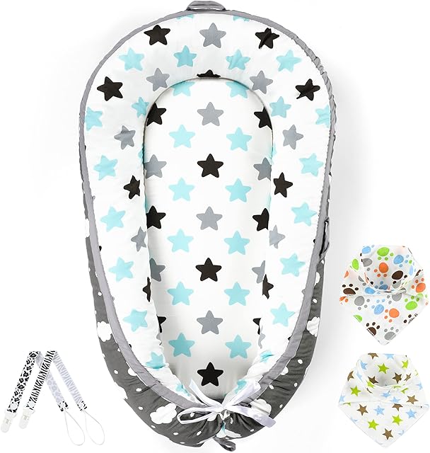 Heshlay Baby Sleep Nest Pod  Adjustable Baby Lounger  Portable, Breathable; Multi-Functional Newborn Nest  Baby Essentials and Ideal Shower Gifts for Mum to Be