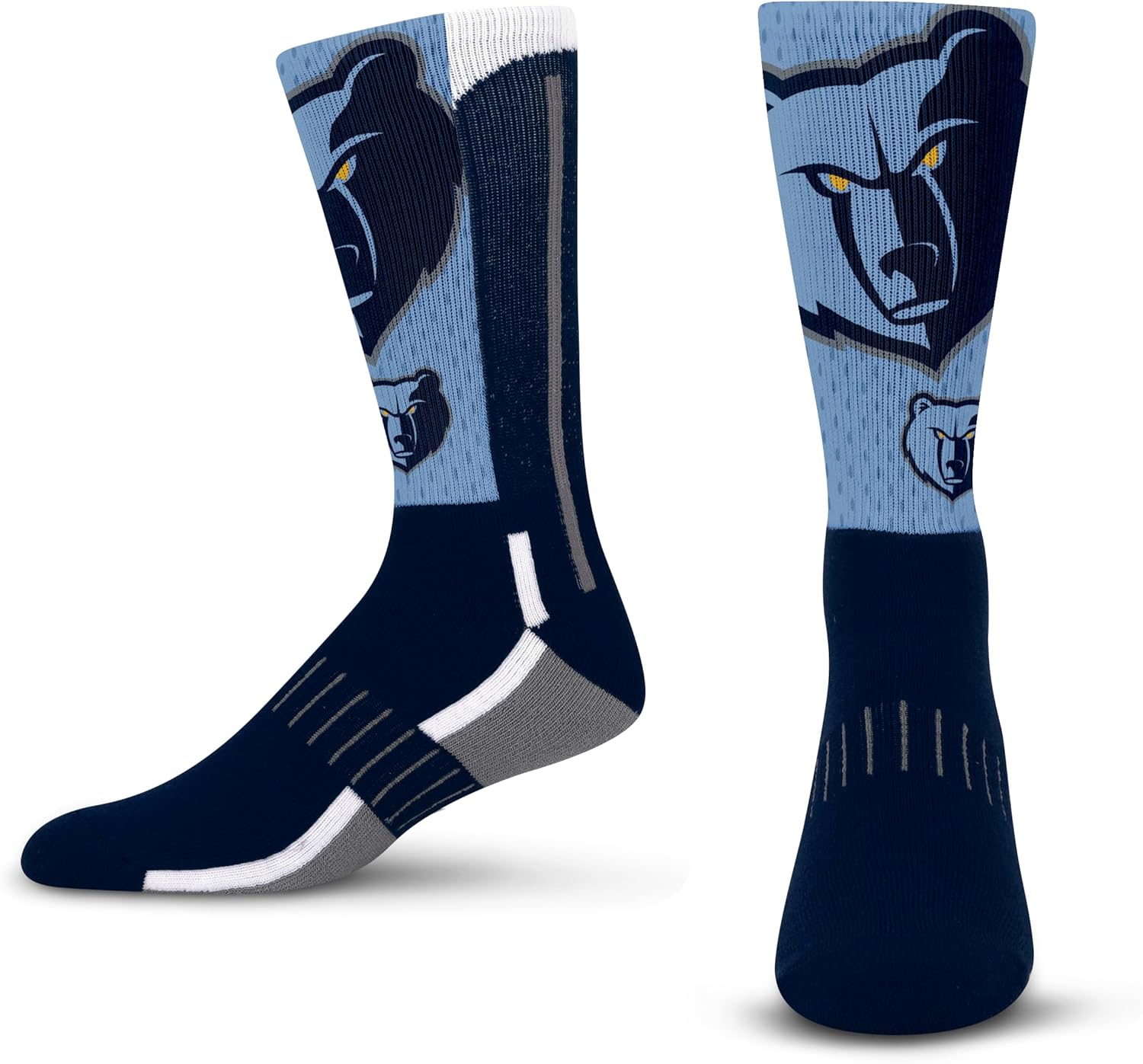 For Bare Feet NBA mens Nba Logo Zoom Mesh Secondary Color Crew Sock Large