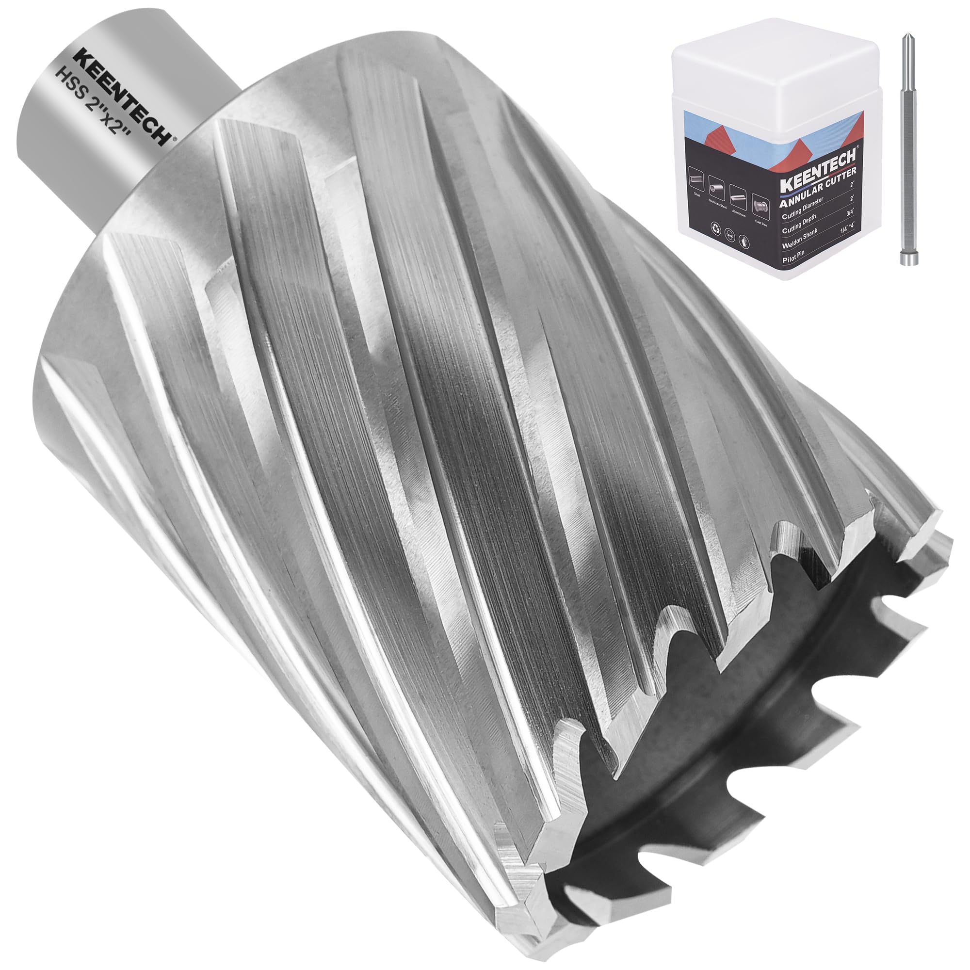 Cortador anular HSS KEENTECH contra desvíos: perforación exacta de 2 pulgadas 8