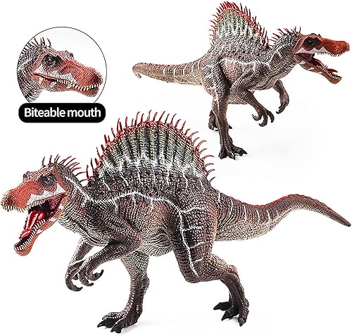 Miniatura 6 de Juguetes de Spinosaurus, juguetes de dinosaurio grandes para niños y niñas, figura de juguete de dinosaurio de 14 pulgadas con mandíbula móvil,