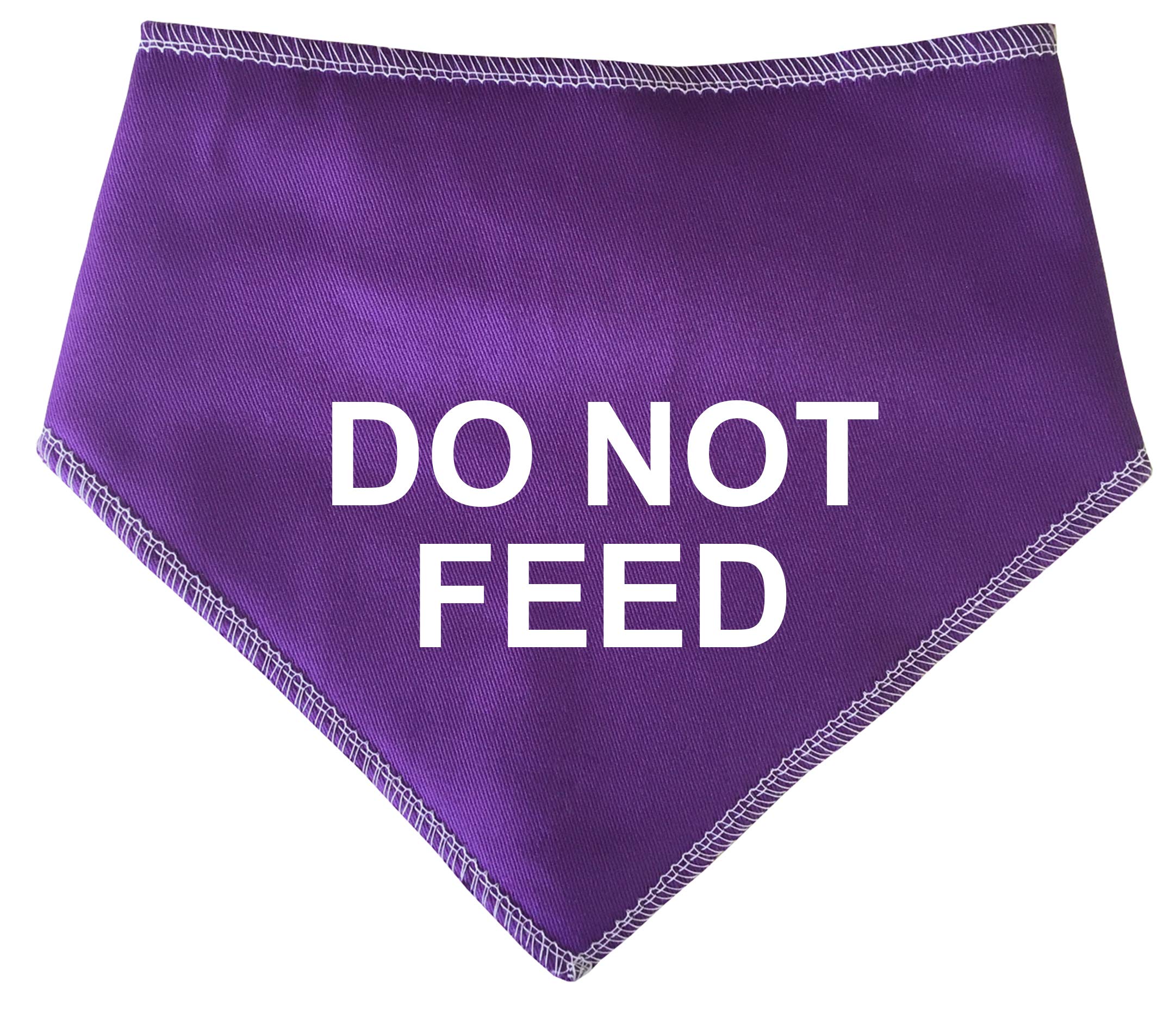 Spoilt Rotten Pets, S4 PURPLE Do Not Feed Large Alert Warning Dog Bandana. Suitable For Husky, GSD, Newfies & Chow Chow Sized Dogs