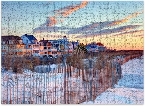 Jigsaw Puzzles 1000 Pieces for Adult Cape May New Jersey Puzzle Game for Family Wooden Puzzle Toy Educational Games Puzzles for Home Decor