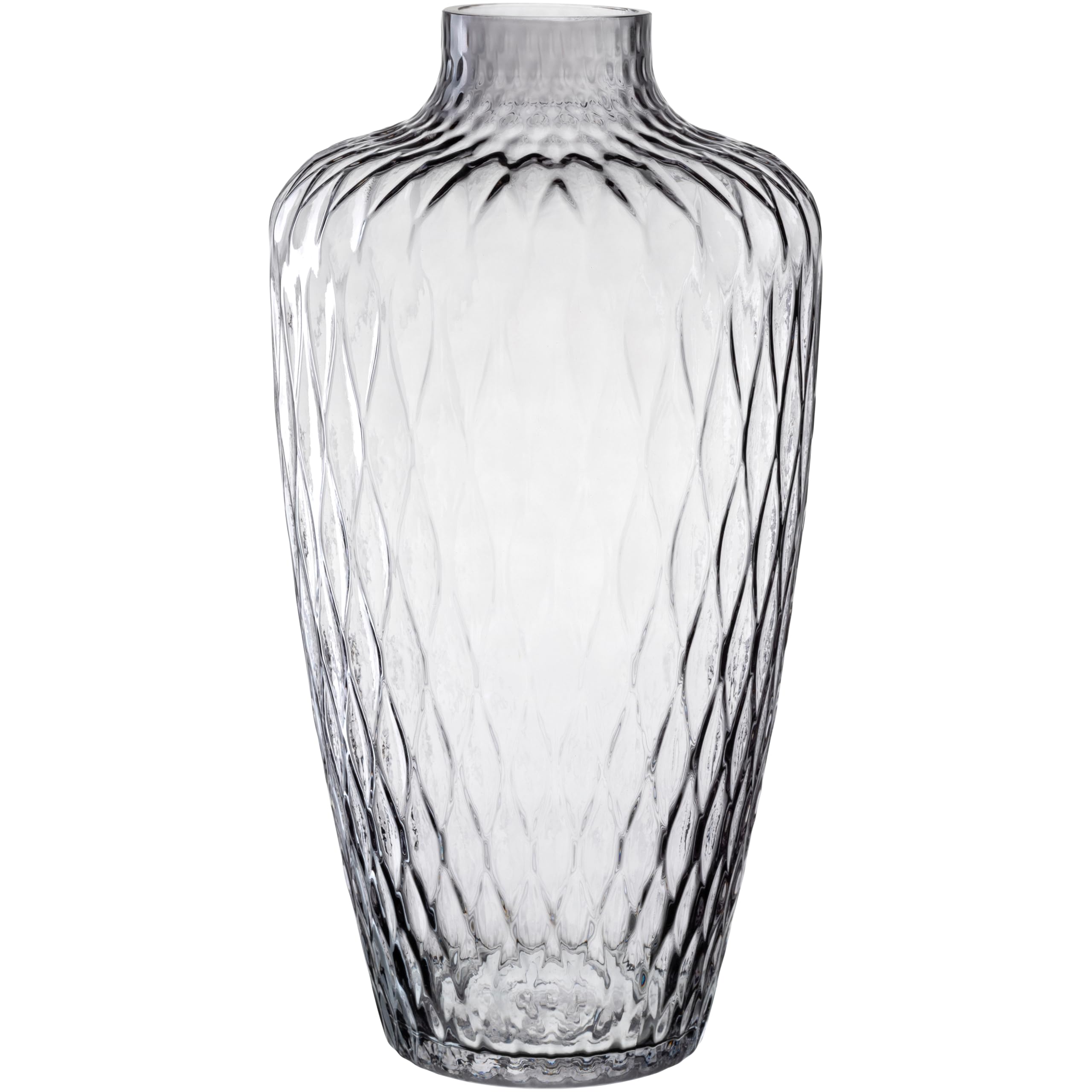 Leonardo Home Giulia Vase • 1 Piece • Flower Vase Made of Grey Glass • Diameter 7.2 cm • Stylish Vase with Tactile Look • Glass Vase for Creative Bouquets • Timeless Design • Height 38 cm • Grey