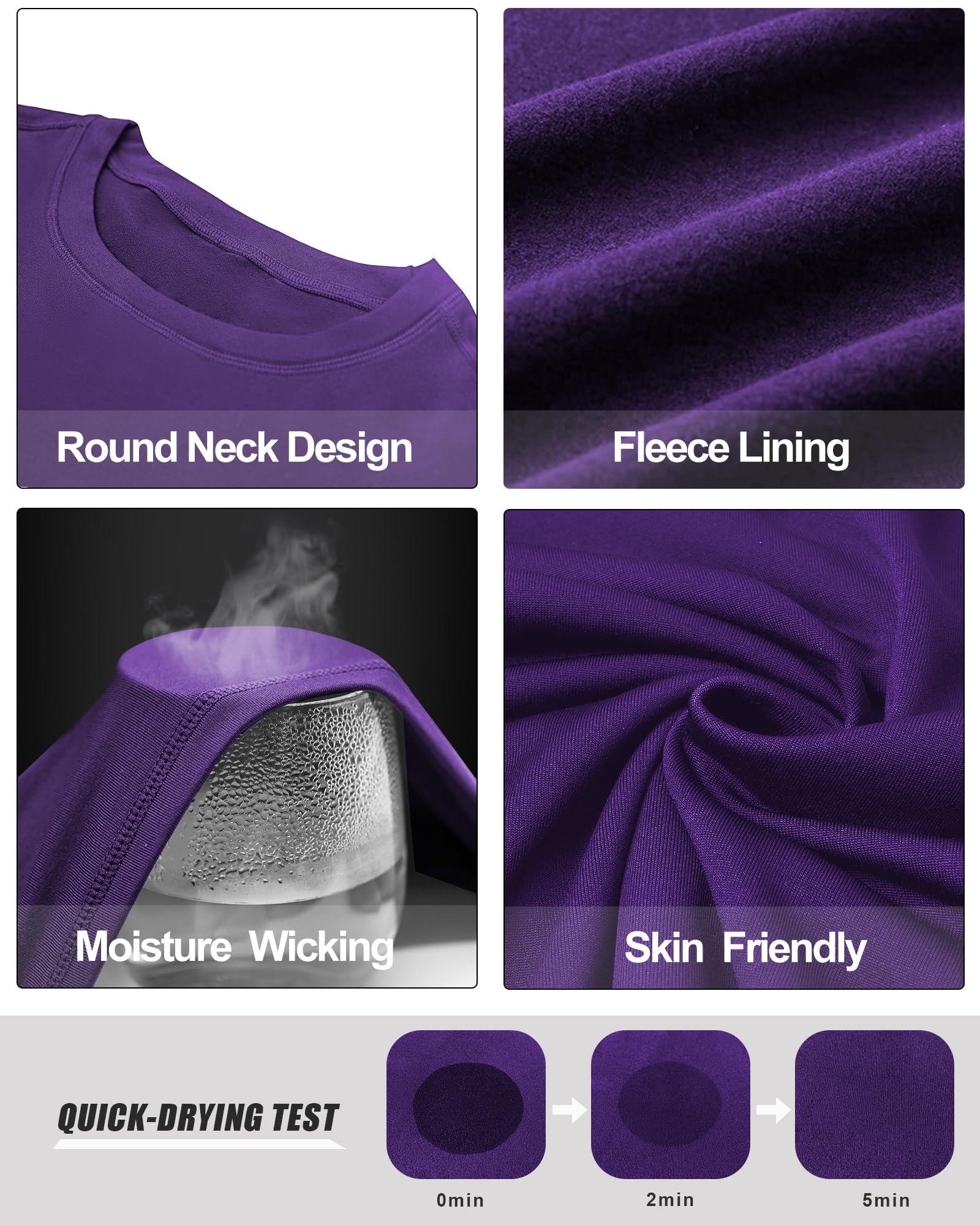 MEETWEE Sous-vêtements thermiques pour femme avec doublure polaire - - Taille XL