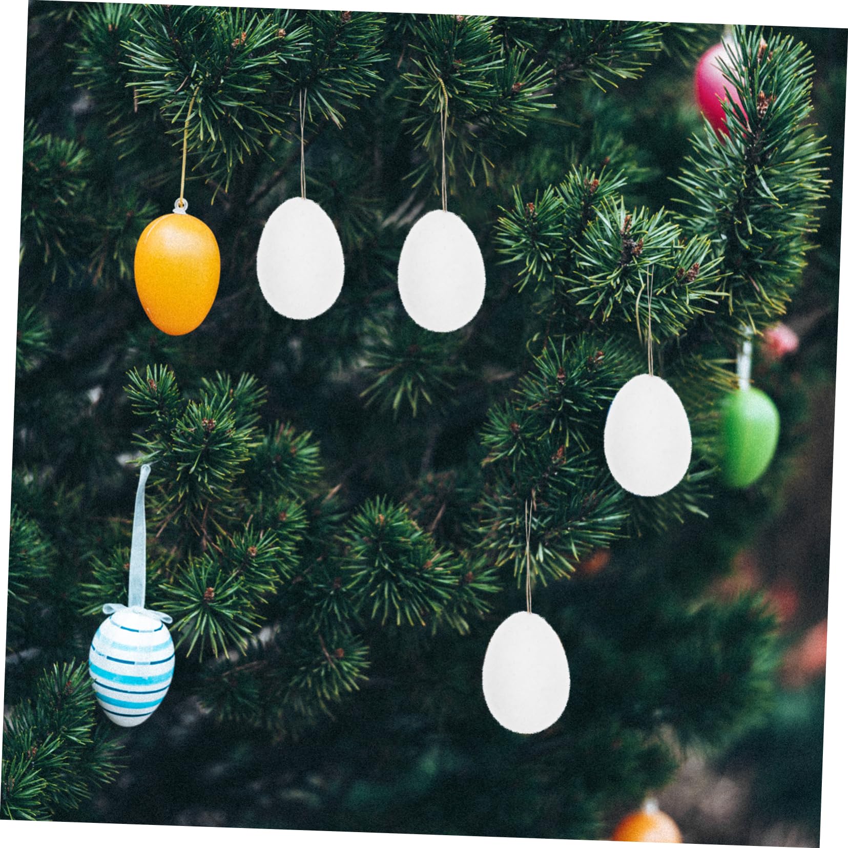 DECHOUS 36stücke Ostereier Dekorationen Für Osterfeiern Hängende Ostereier Flockmaterial Frühlingsdeko Für Festliche Und Kreative Osterdekoration