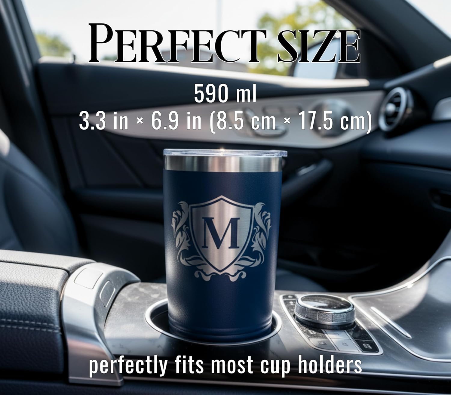 Onebttl Personalized Gifts for Men with Initials, Mens Gift Ideas, Unique Thoughtful Birthday Christmas Gifts for Men, Navy Blue, 20oz, J - Image 4