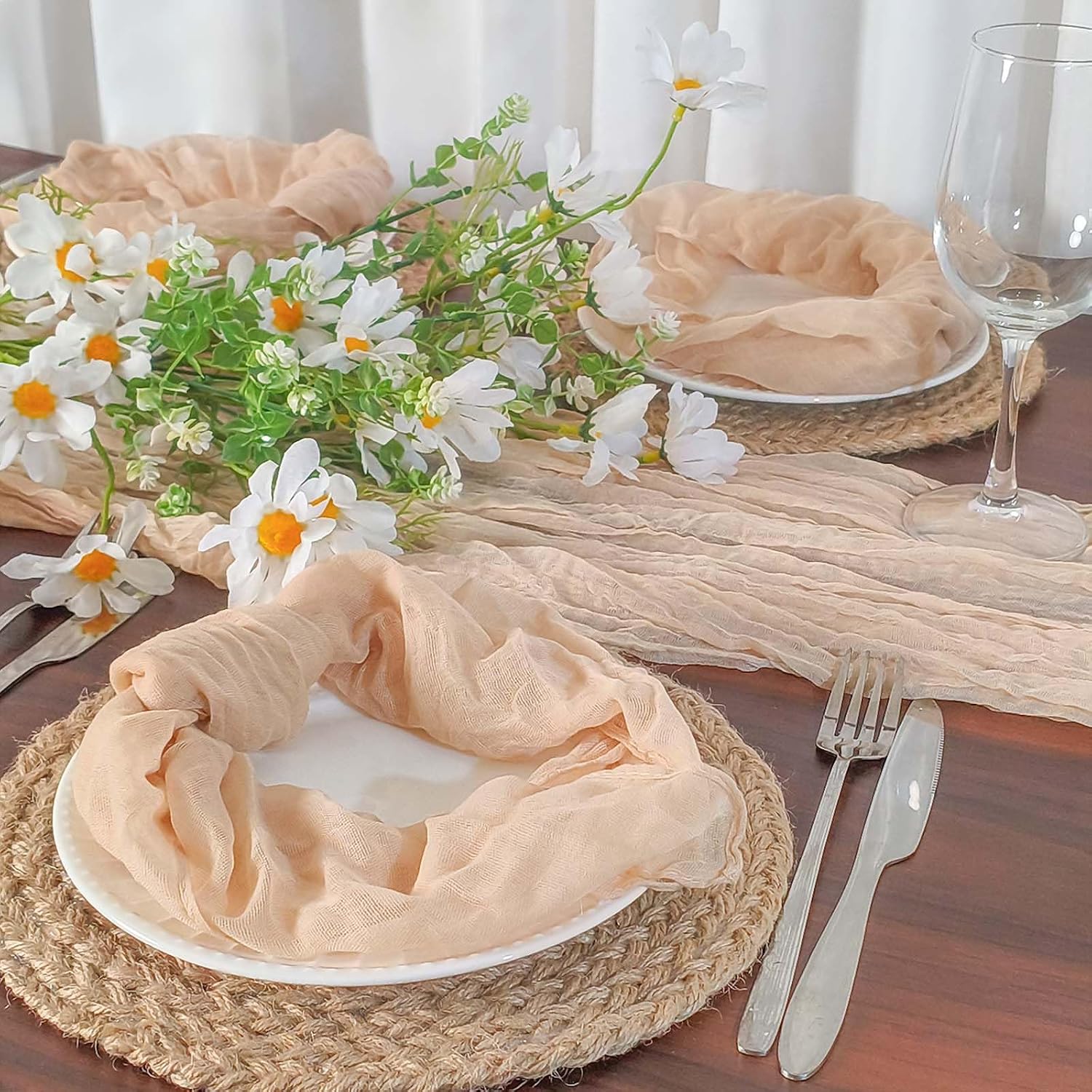 Sage Cheesecloth Table Runner 10 Ft 1 Pcs Green Gauze Table Runner 120" x 35"