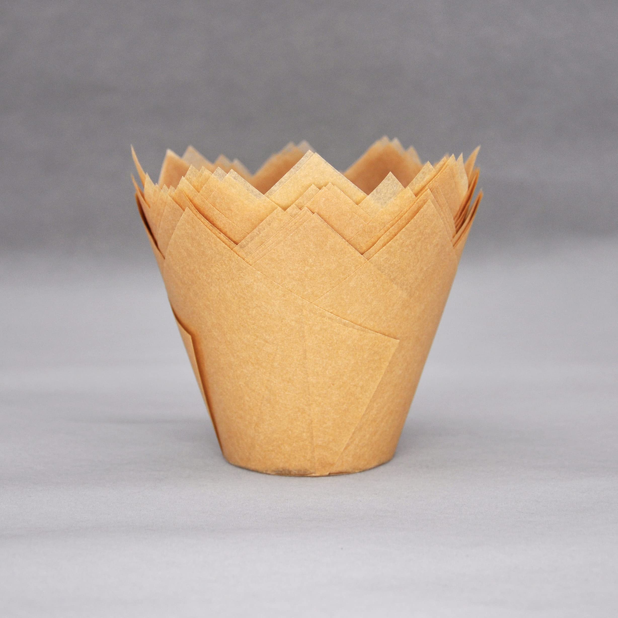 QLSmypkg Bardzo duży duży duży muffinek papier do pieczenia babeczek do pieczenia babeczek, 5 cm x 9,5 cm naturalny tulipan pojemnik na kubek do pieczenia 125 szt. (bardzo duży) (125)