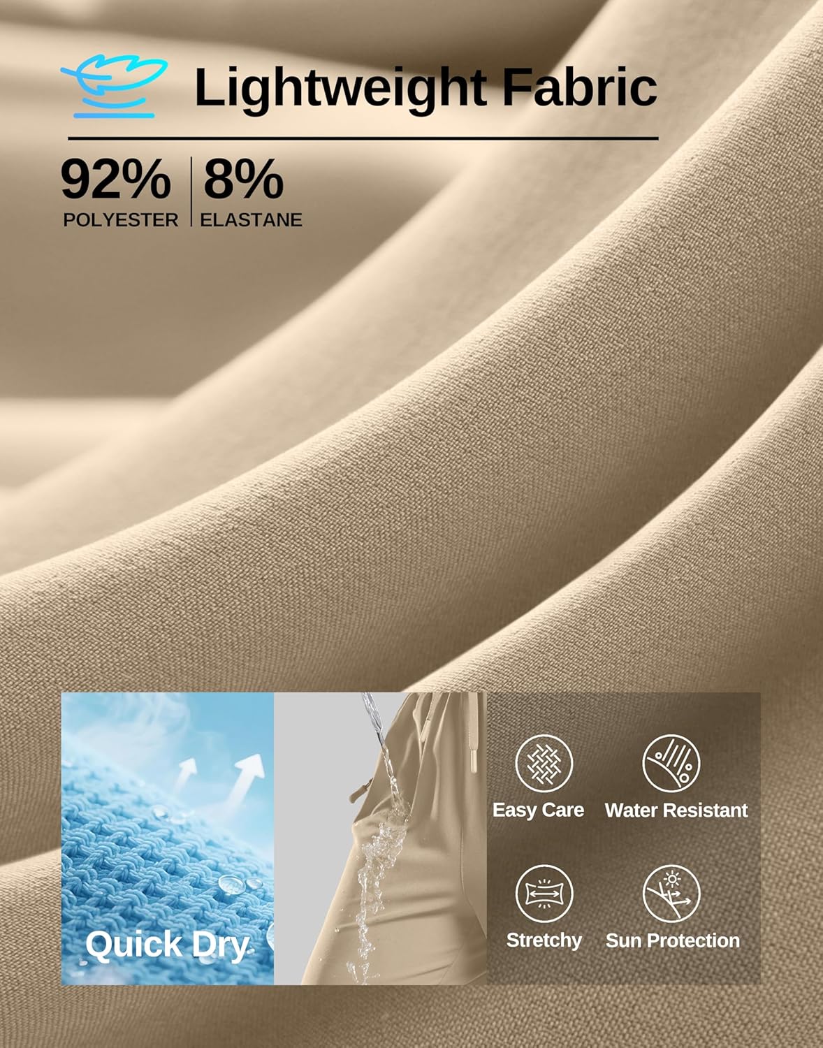 G Gradual Women's Hiking Shorts 2 Zipper Pockets Quick Dry Lightweigh 9" Bermuda Cargo Shorts Water Resistant Athletic Golf - Image 6