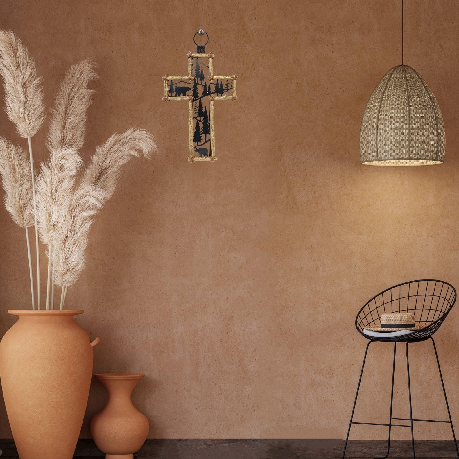 Amazon.com: BestGiftEver Wall Cross with Woodland Scenery Bears in