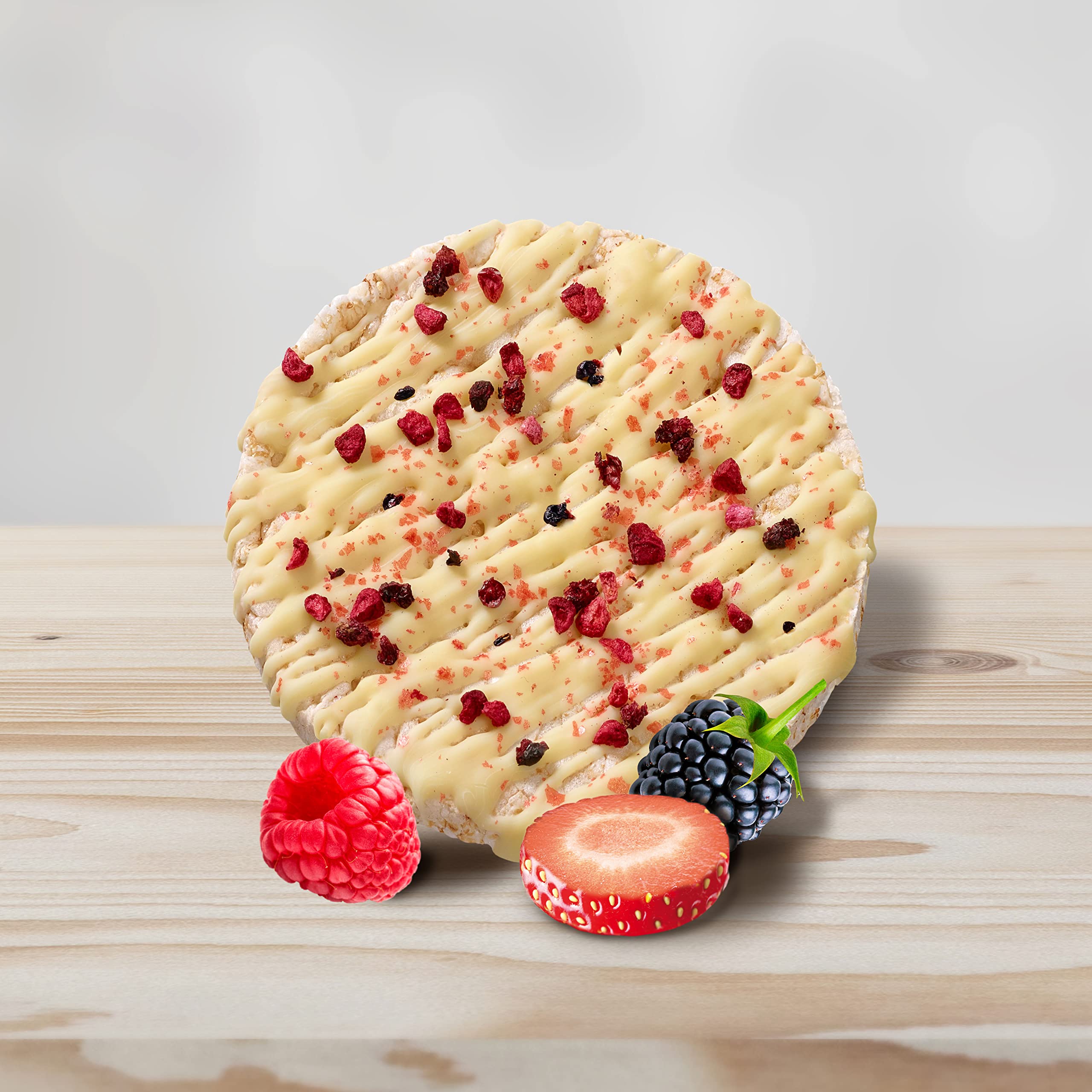 Bicentury Tortitas de arroz con Chocolate Blanco y Frutos Rojos 14 unidades