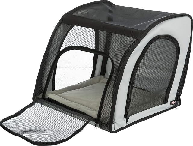 Foto 2 de 8 de Trixie - Asiento para Coche 44 × 37 × 40 cm, Gris Negro, Funda Protectora para Perros, Fácil de Instalar…