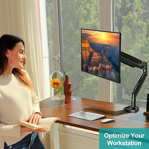 Miniatura 4 de MOUNT PRO Soporte de montaje para monitor individual de 40 pulgadas para pantalla ultraancha de 30.9 libras, brazo de monitor de resorte de gas