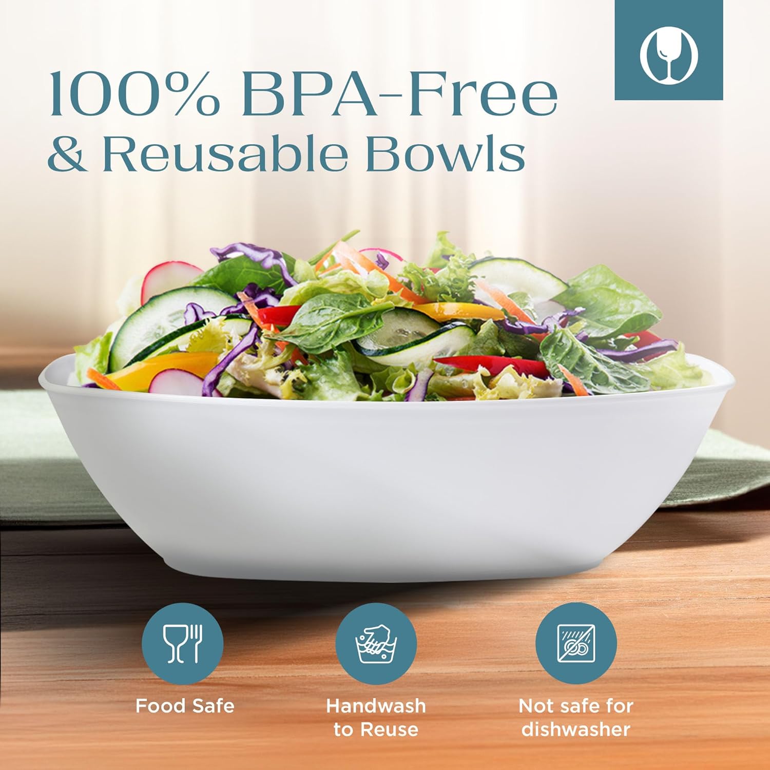 Posh Setting White Plastic Serving Bowls - Oval, 72 Ounce, 4 Pack - Image 6