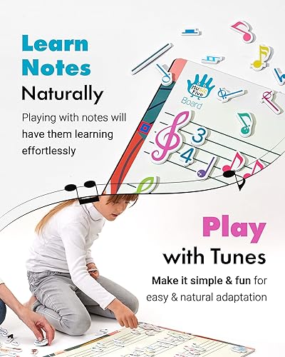 Miniatura 3 de Music Five Juego de tableros - Aprende a leer música, notación musical para principiantes para niños, actividades de tarjetas de notas musicales,