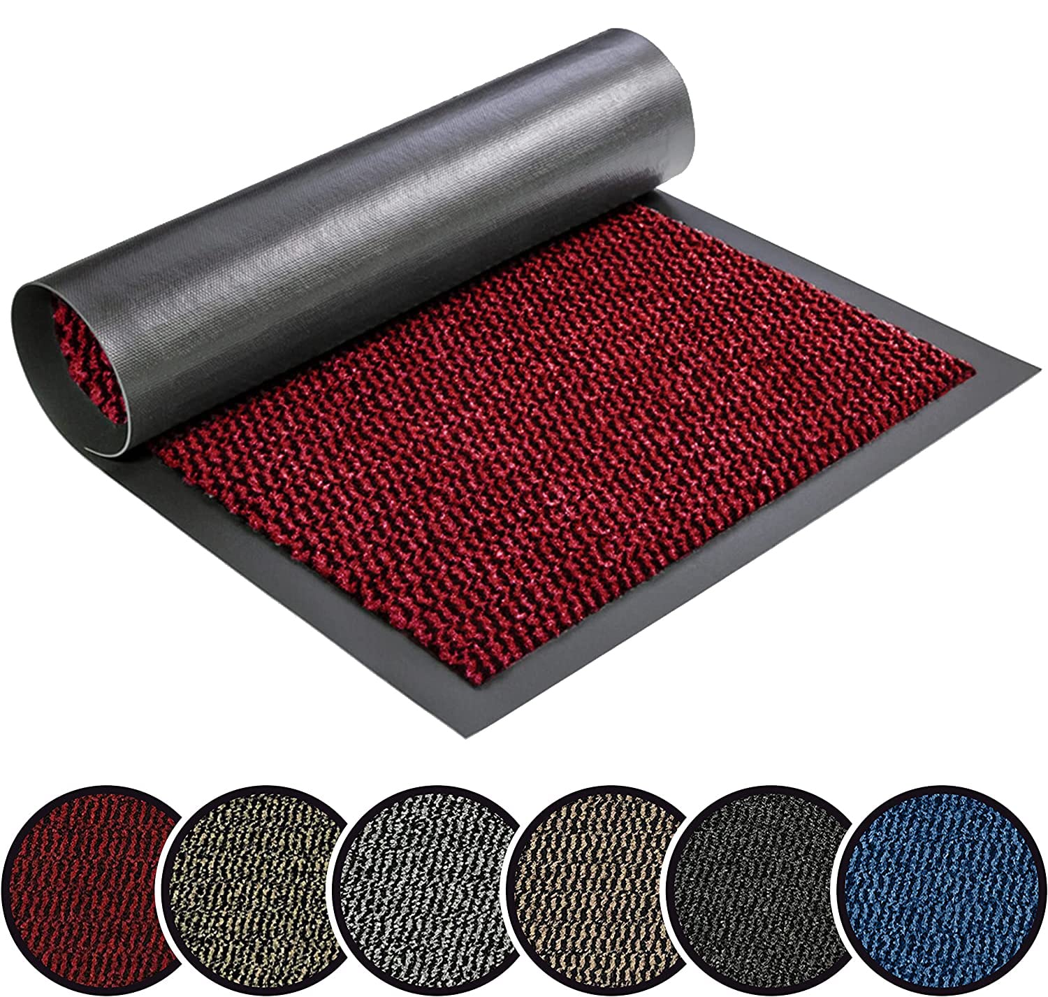 TrendMakers Barrier Mat Medium Wine Red/Black Door Mat Rubber Backed Medium Runner Barrier Mats Rug PVC Edged Heavy Duty Kitchen Mat(80 X 140 Cm) โ image 1