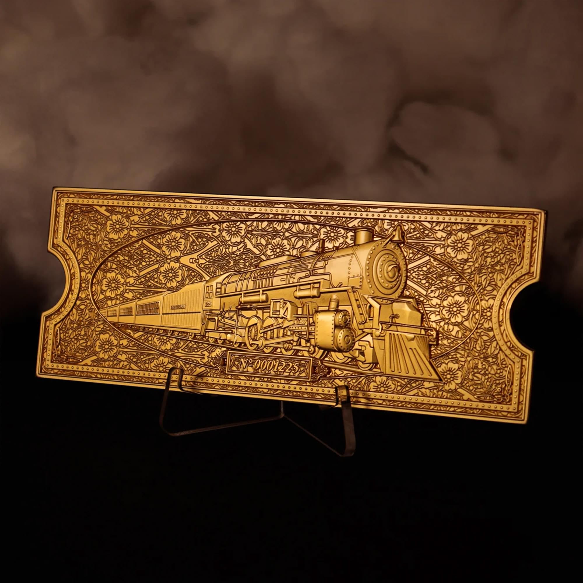 The Polar Express - Billete de Tren Chapado en Oro de 24 Quilates, edición Limitada Coleccionable, réplica Oficial de la película, Regalo para Fans y coleccionistas