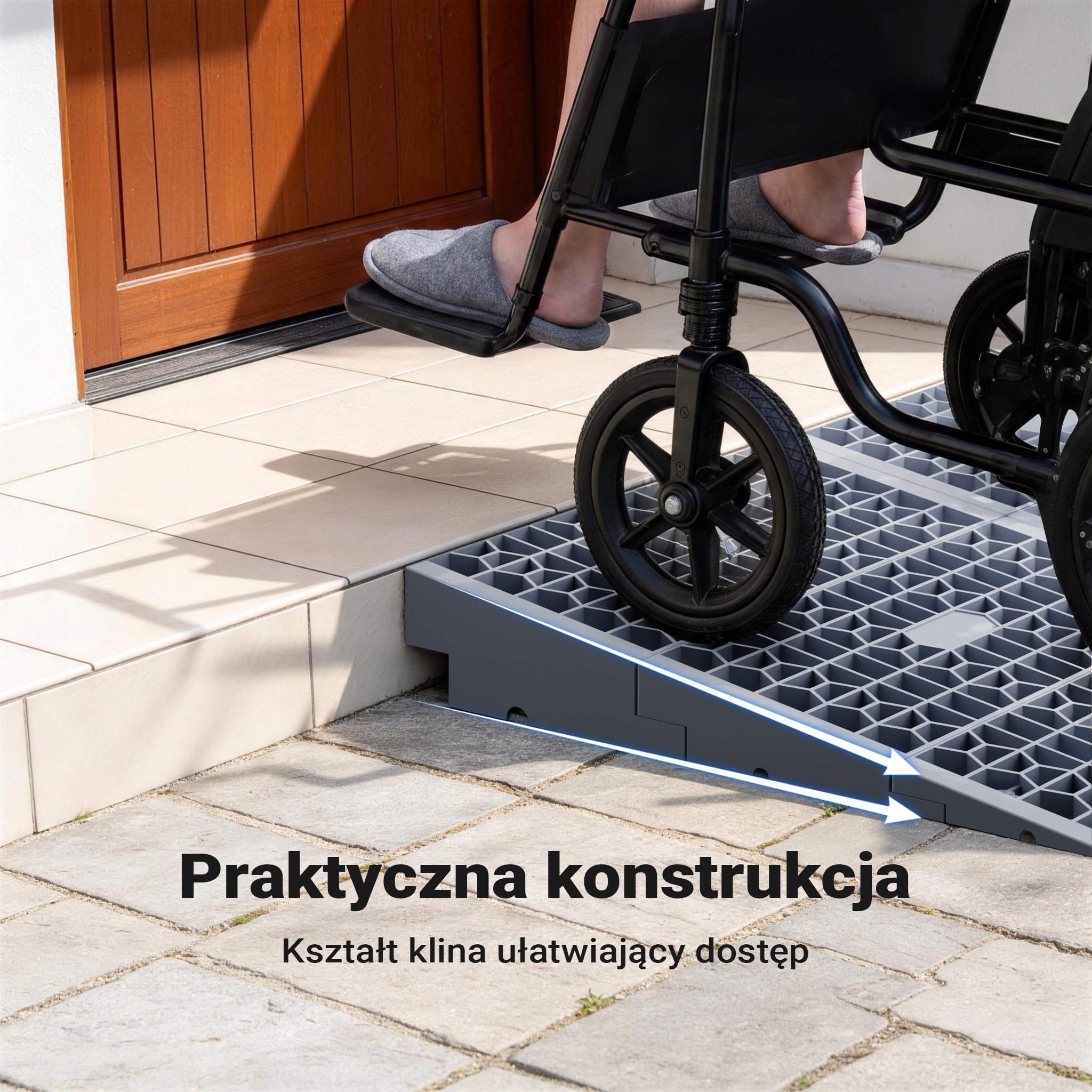 Wiltec Rampa progowa modułowa do 1360 kg nośności, o wymiarach 810 x 460 x 0-25/25-50/50-76 mm, możliwość wydłużenia, szybki montaż