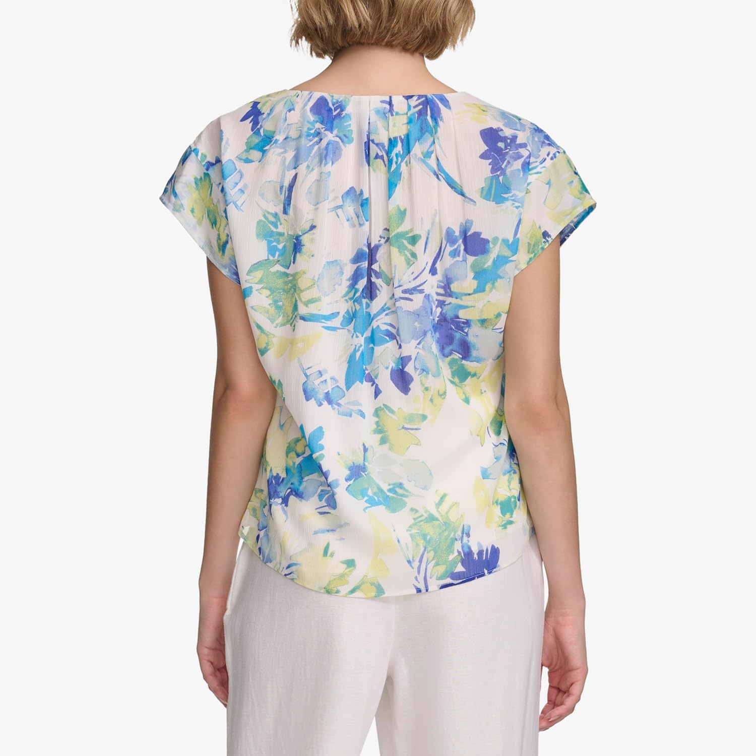 Calvin Klein Womens Short Sleeve Printed Top - Image 4