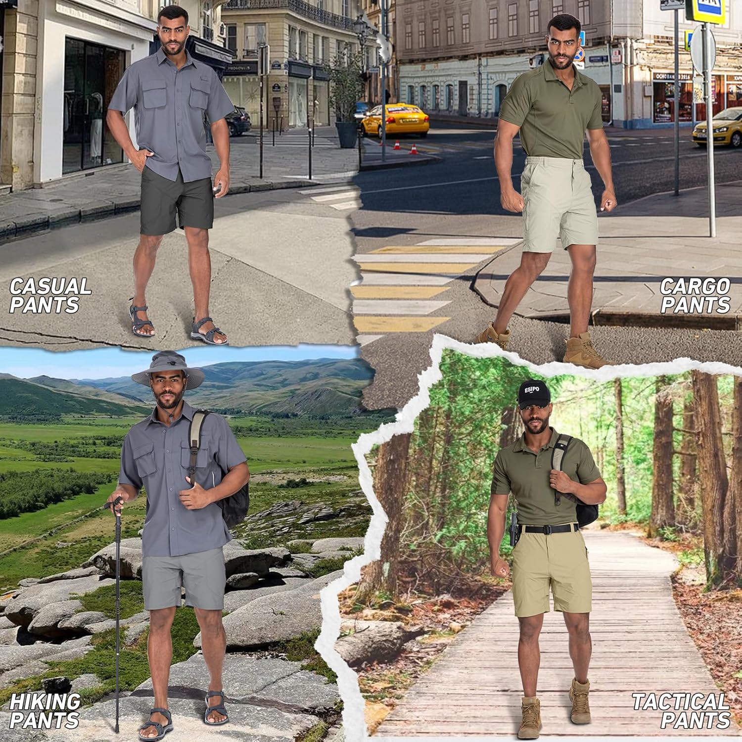 linlon Men's Hiking Cargo Shorts Quick Dry Lightweight Travel Shorts with Pockets for Fishing Camping - Image 7