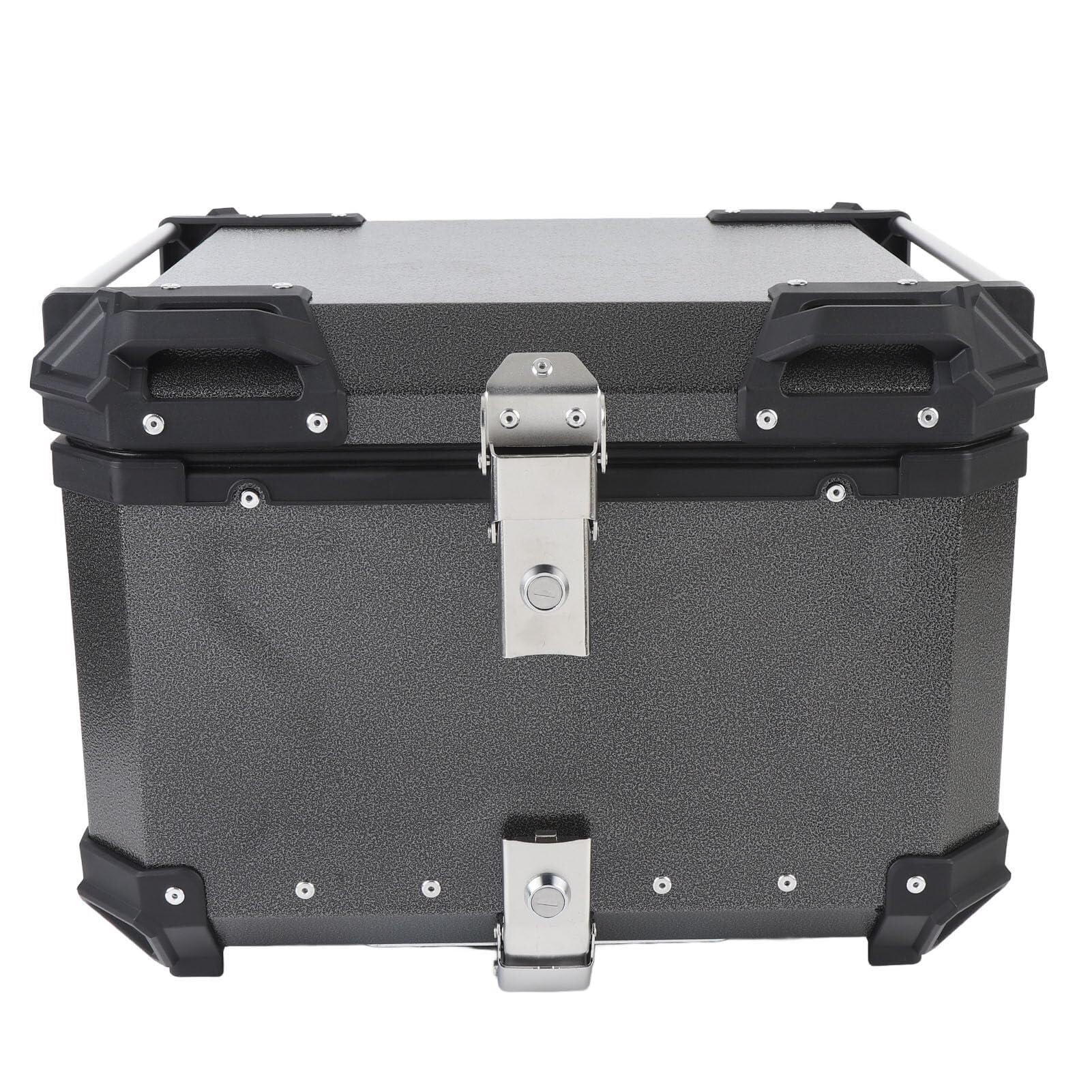 DJCDDM 55L Aluminum Motorcycle Top Box, Tail Box with Quick Release, Luggage Lock with Backrest, for Motorcycles with Rear Luggage Rack