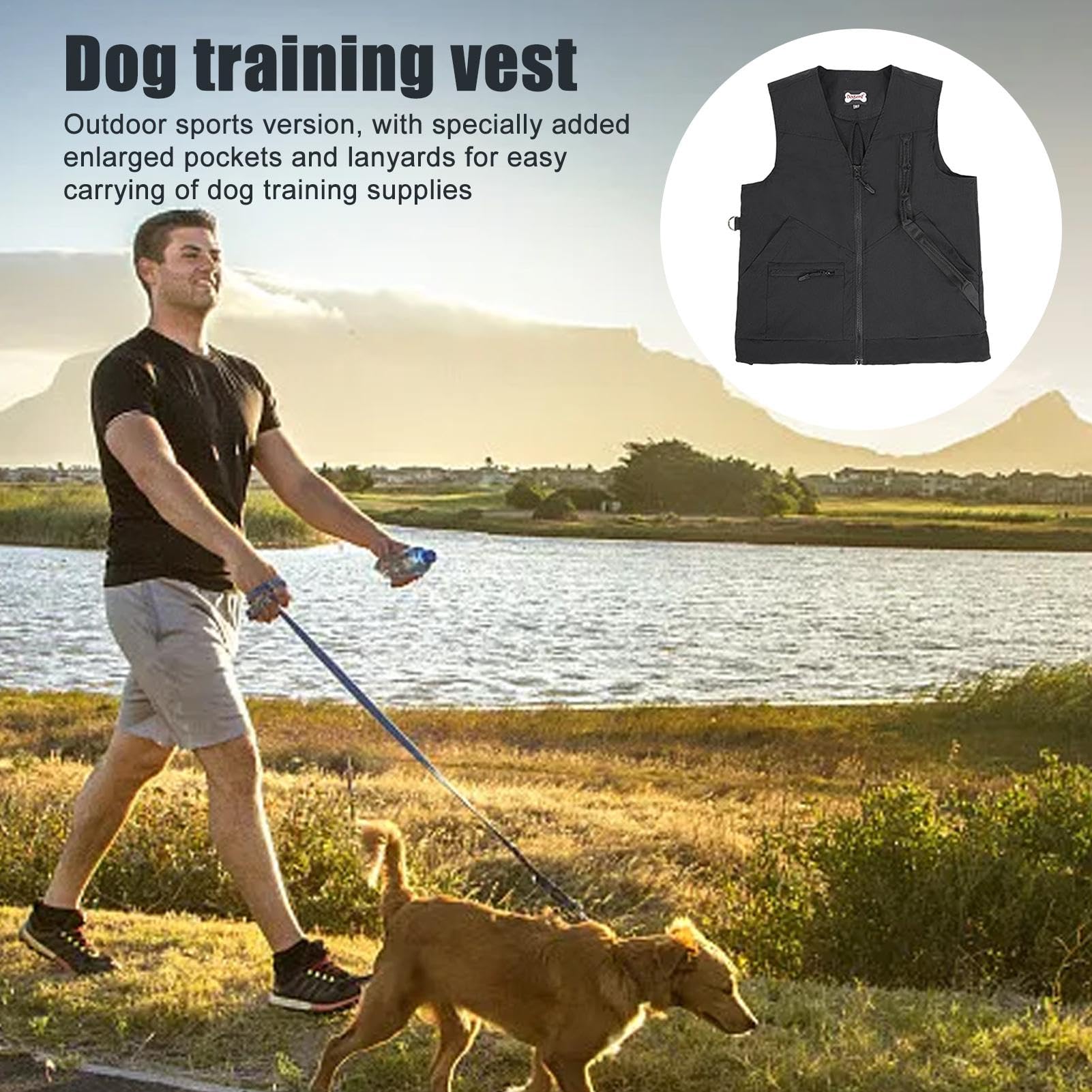 Chaqueta de entrenamiento para perros: paño de entrenamiento para manipuladores de mascotas, suministros para el dueño de mascotas | Chaleco de protección para entrenador de perros a prueba de viento