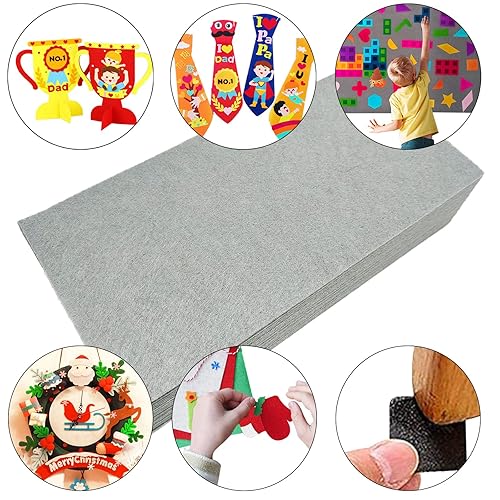 Miniatura 5 de Hojas de fieltro autoadhesivas, fieltro con respaldo adhesivo, 33 piezas de adhesivo de fieltro de 4 x 8 pulgadas, fieltro rígido de colores