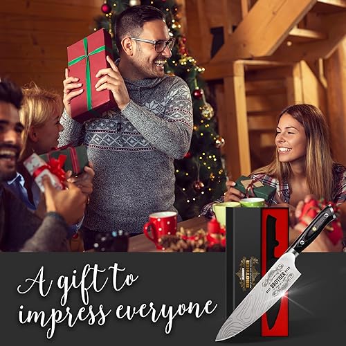 Miniatura 7 de Funistree Regalos para hombres, hermano, Navidad, cuchillo de cocina para hermanos, regalos para cumpleaños, 8 pulgadas, cuchillo de chef