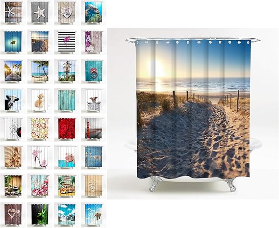 Sanilo Duschvorhang 180x200 Cm Wasserdicht - Mit Anti-Schimmel Effekt & 12 Ringen