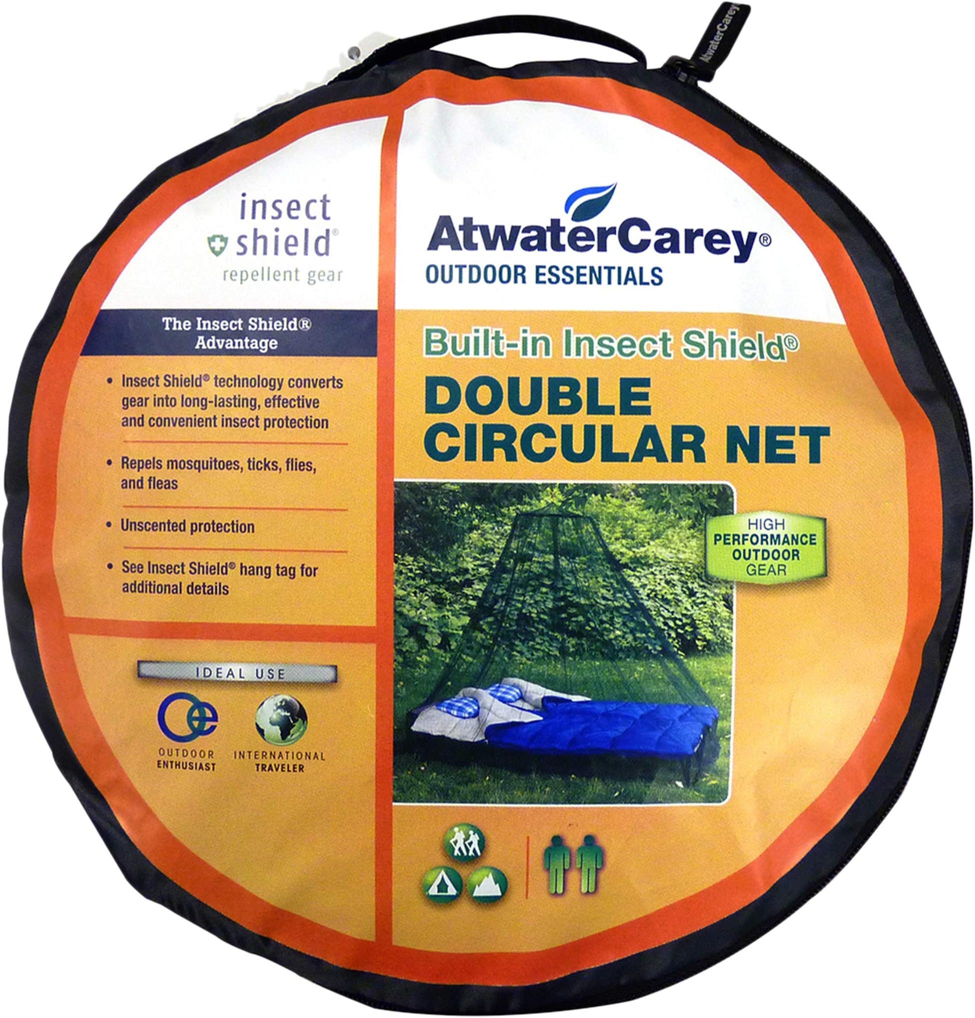 Atwater Carey Double Circular Bed Mosquito Net Treated with Insect Shield Permethrin Bug Repellent, Green Bed Net, One Size