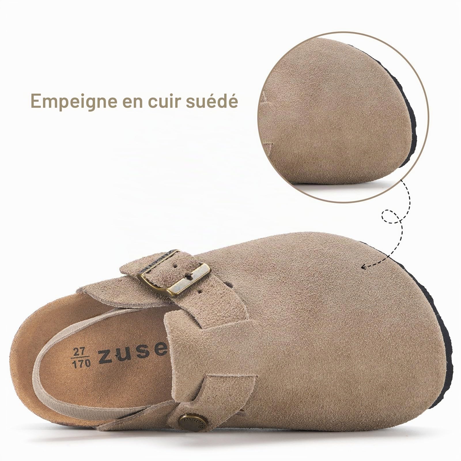 Mules Fille Sabots Garçon Chausson Enfant Pantoufle bébé Antidérapants Chaussures de Jardin Semelle en Liège Sandales