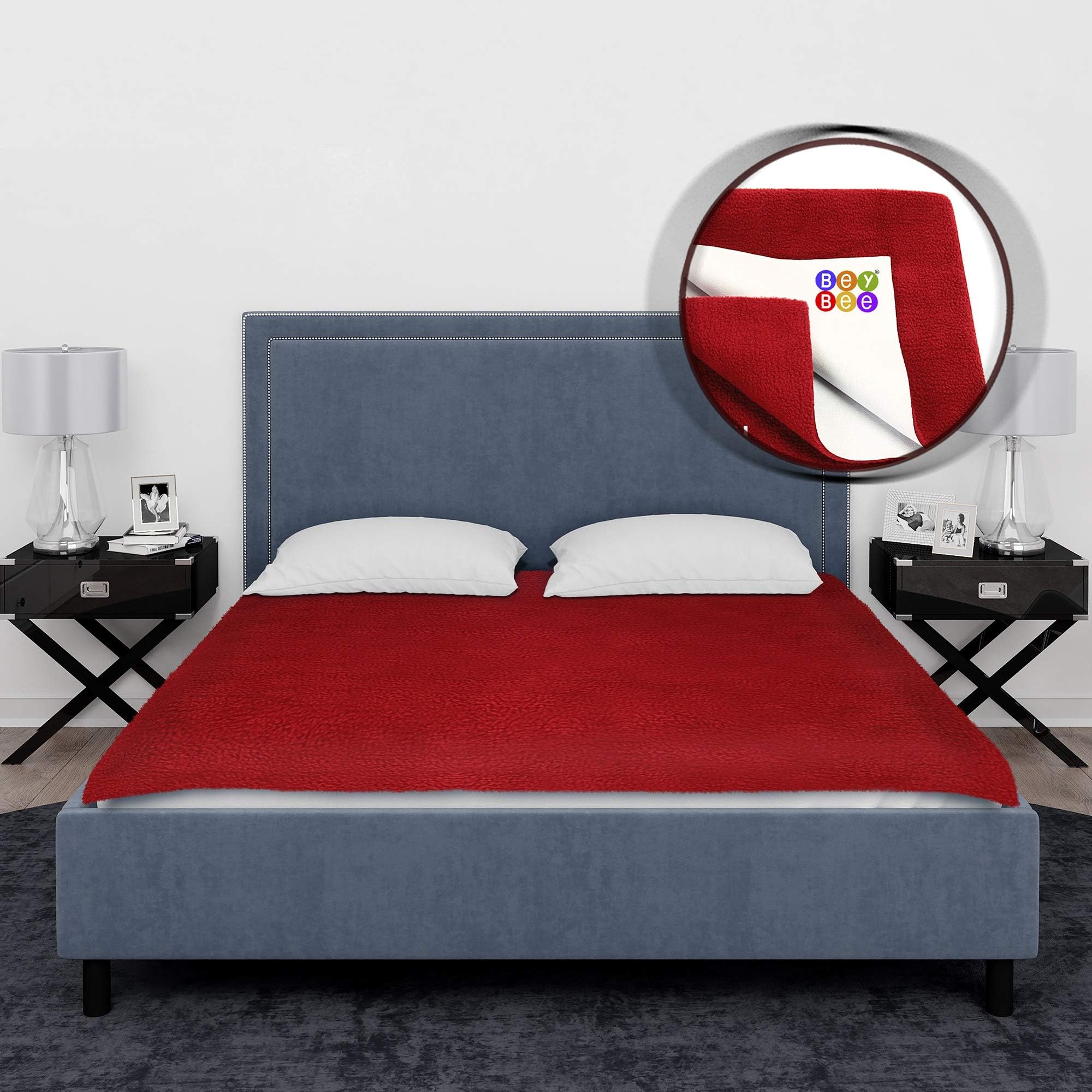 BeyBee Instadry Flese Quick Dri Bed Seet XXL 260x200 Maron