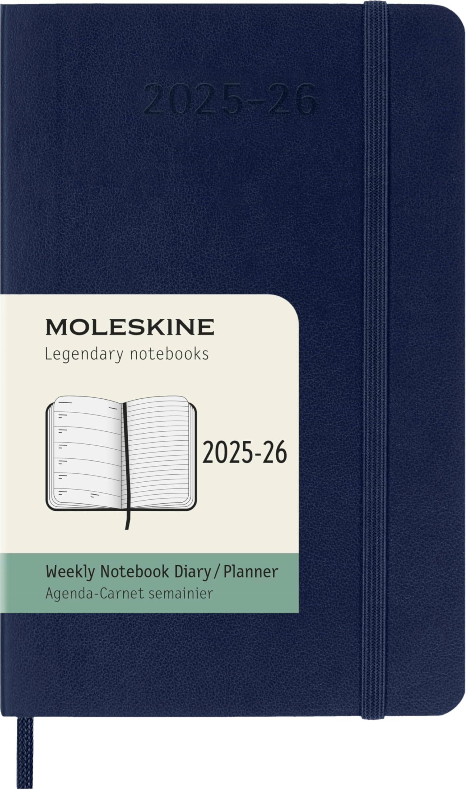 Moleskine Classic 18 Month 2025-2026 Weekly Planner, Soft Cover, Pocket (3.5" x 5.5"), Sapphire Blue, 208 pages
