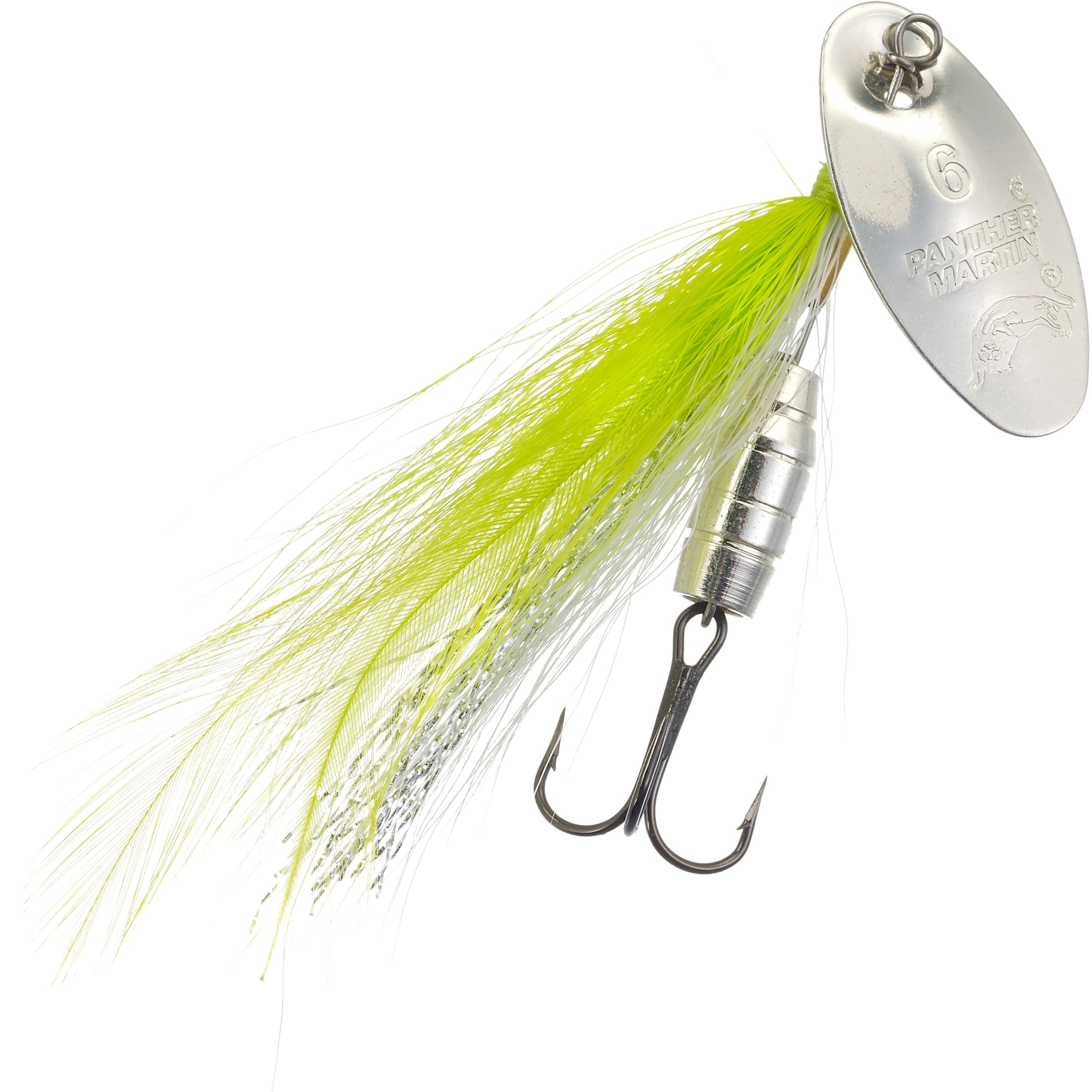 Panther Martin PMSS_9_SCH Barrel Body SonicStreamer Spinners Fishing Lure - Silver/ChartreuseStreamer - 9 (3/8 oz)