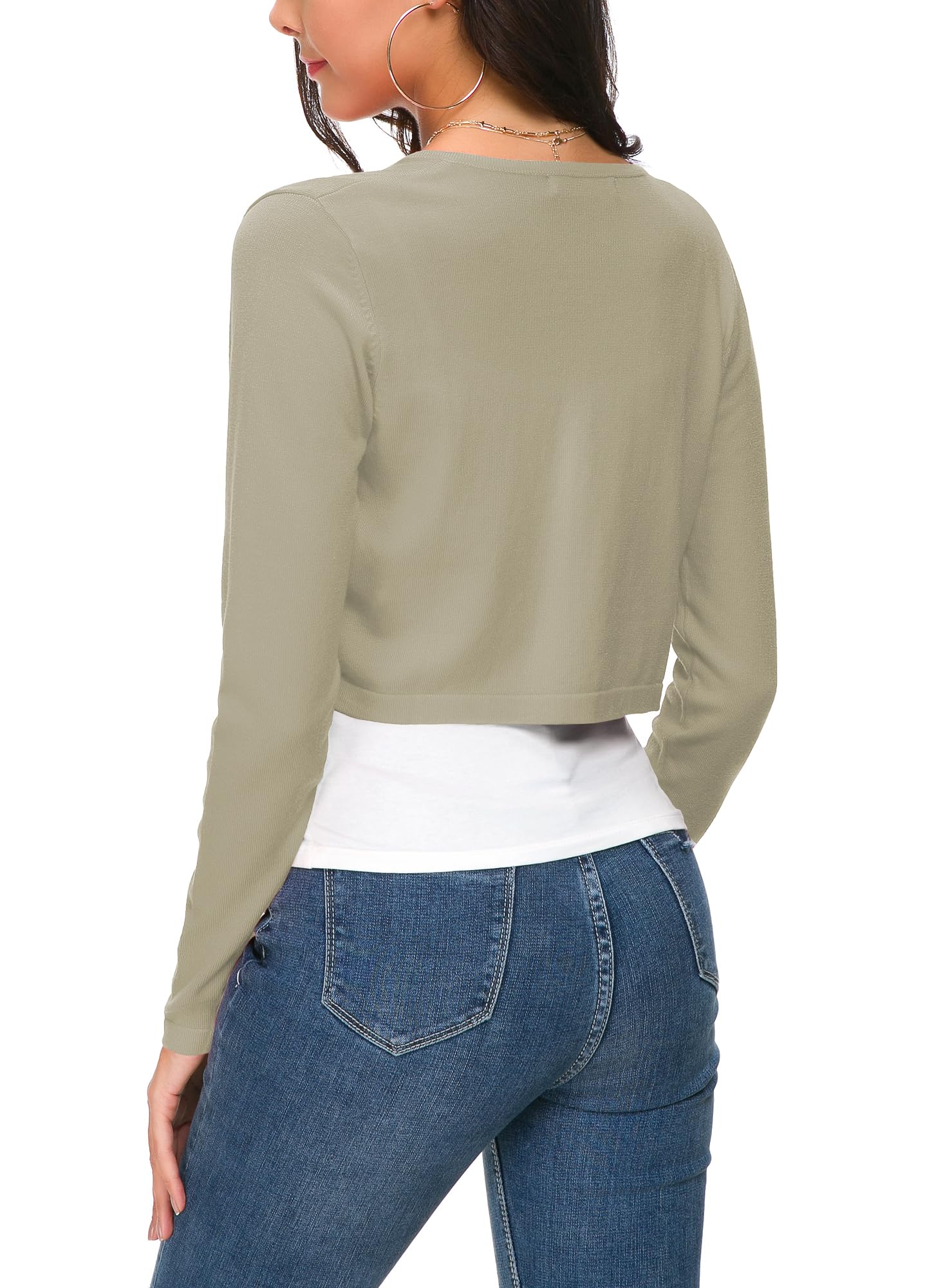 EEVASS Donna Elegante Maniche Lunghe Breve Coprispalle Bottoniera Girocollo Maglia Cardigan