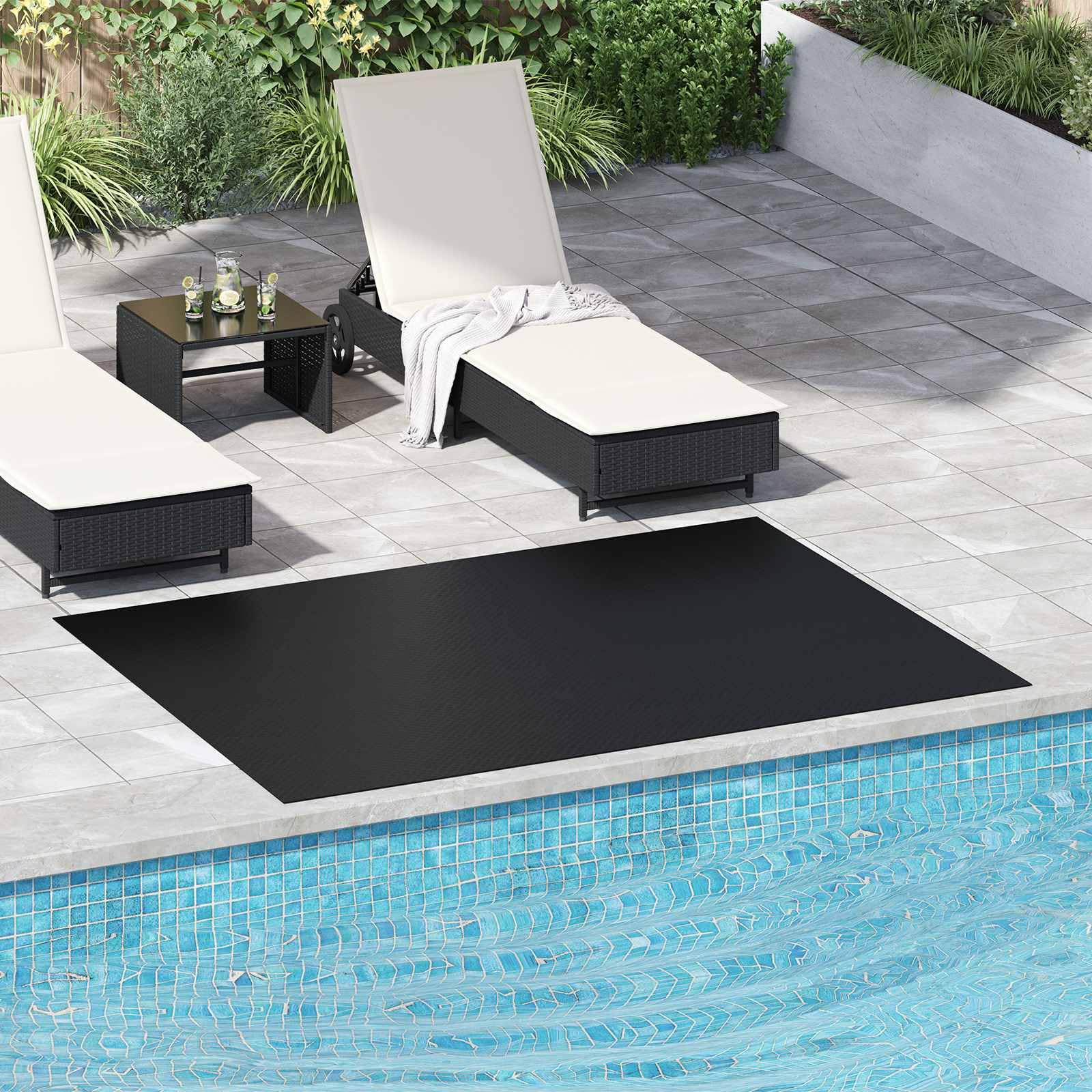 vidaXL Tapis de Sol Noir 1,5 x 2 m Caoutchouc