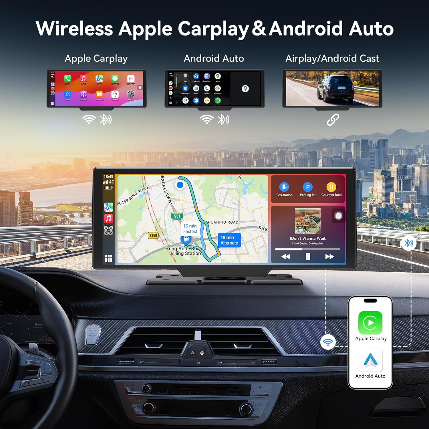10.5" Portable Carplay Screen for Apple CarPlay&Android Auto,4K Dash Camera 3 81doPIQ VL. AC SL1500