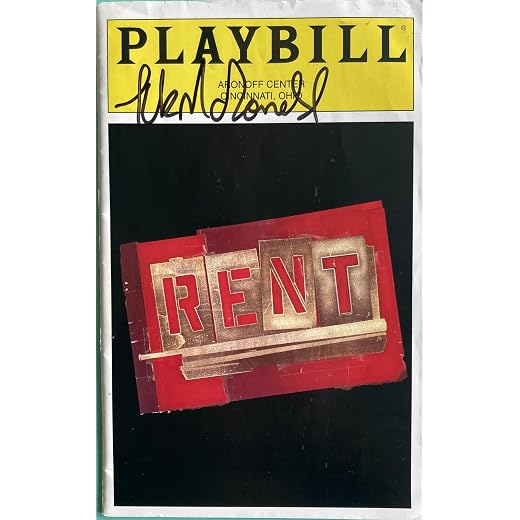 Kirk McDonald Only Signed tour Color Playbill from Rent at the Aronoff Center in Cincinnati Ohio D'Monroe Owen Johnston II Mark Leroy Jackson Anika Larsen 1998