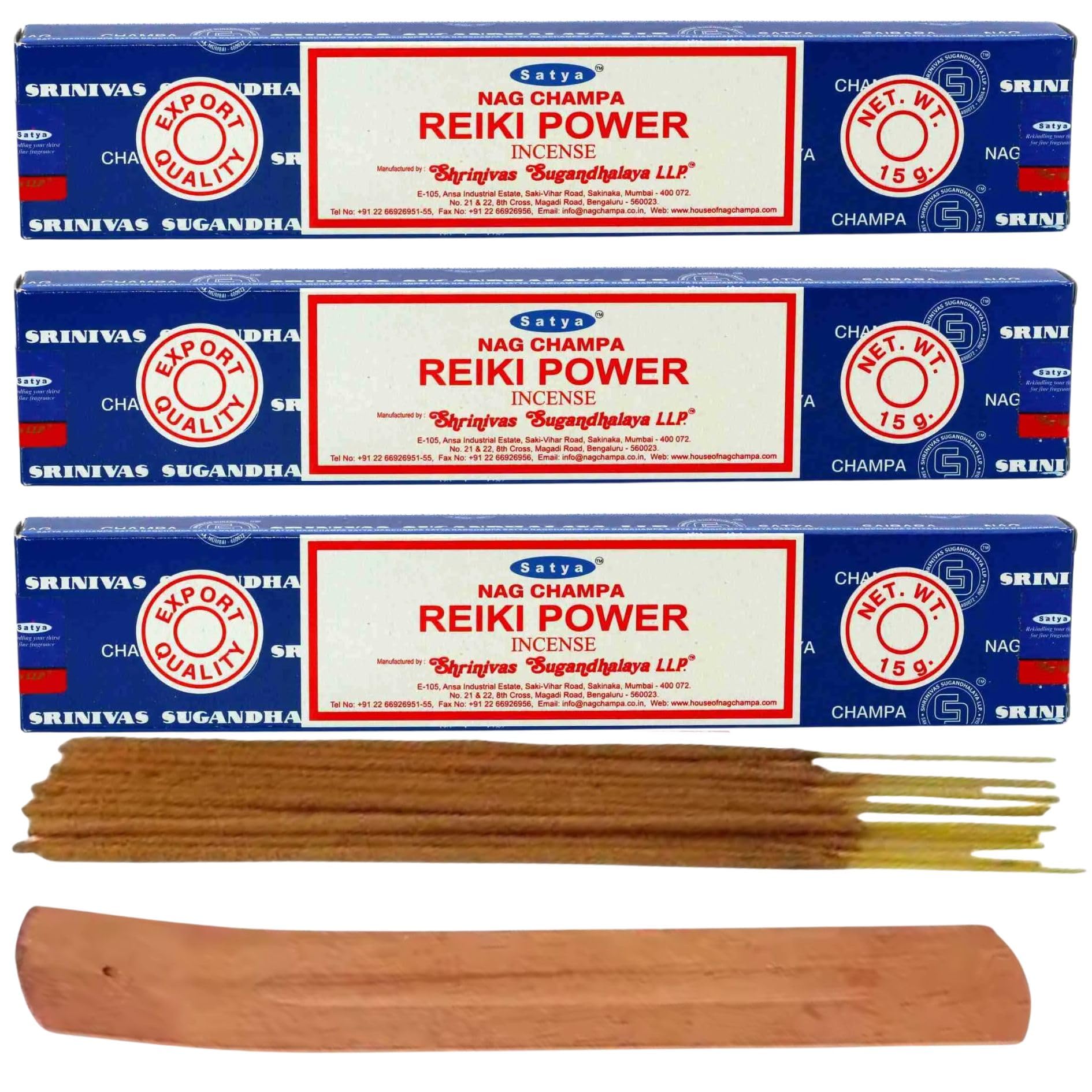 Satya, REIKI POWER, Nag Champa, Incense Sticks, 3 Packs, Agarbatti