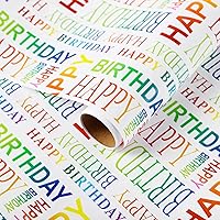 Vista 7 de Miss DuiDui Papel de regalo de cumpleaños, mini rollo, 17 pulgadas x 32.8 pies, diseño decorativo con papel de regalo con patrón de fiesta