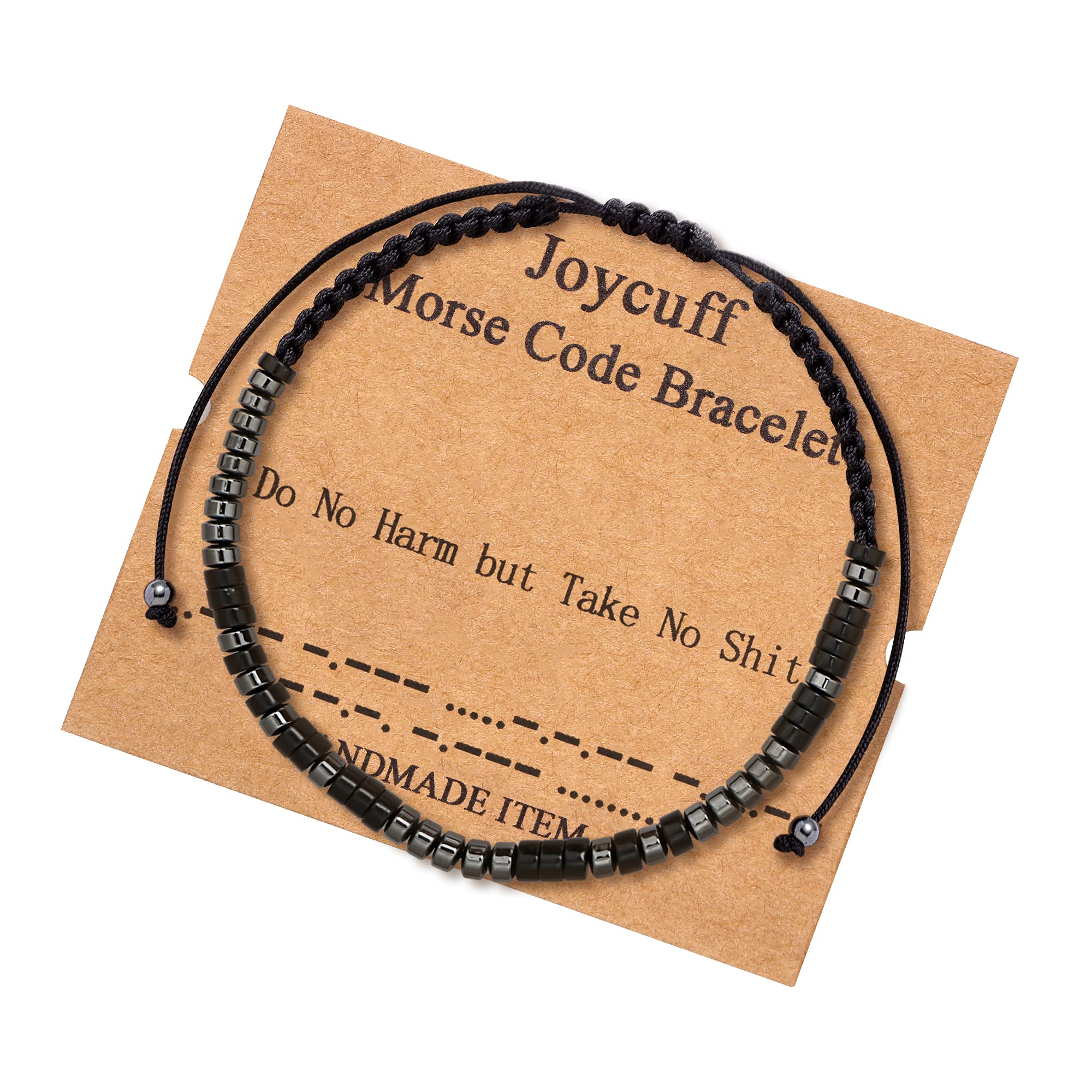 JoycuFFInspirational Morse Code Bracelets for Men Women Mothers Day Fathers Day Birthday Christmas Gifts for Mom Mother Father Daughter Aunt Grandmother Jewelry Cord Wrap Memorial Graduation