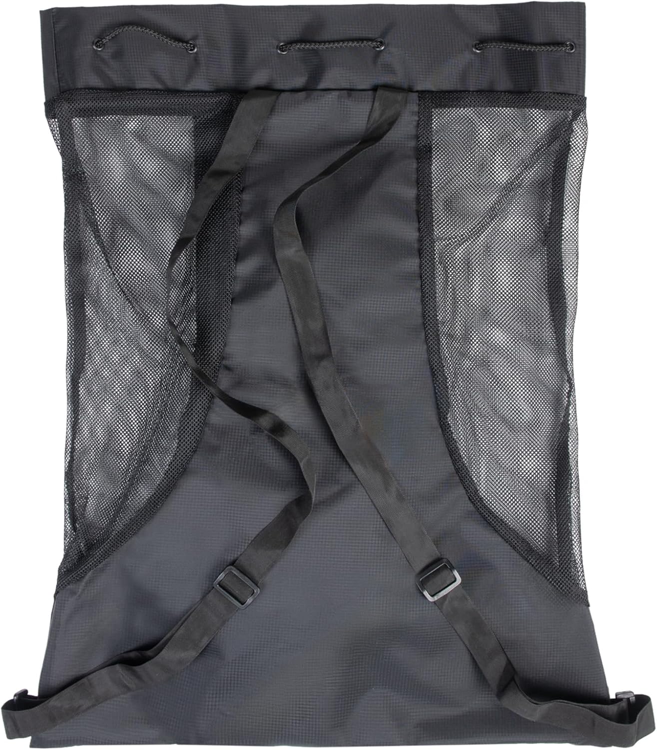 ARENA All Set Swim Sack Mesh Bag Pool Beach Gear Drawstring Satchel for Swim Accessories Quick Dry Polyester Equipment Tote for Swim Team Practice, Black, 40 Liters