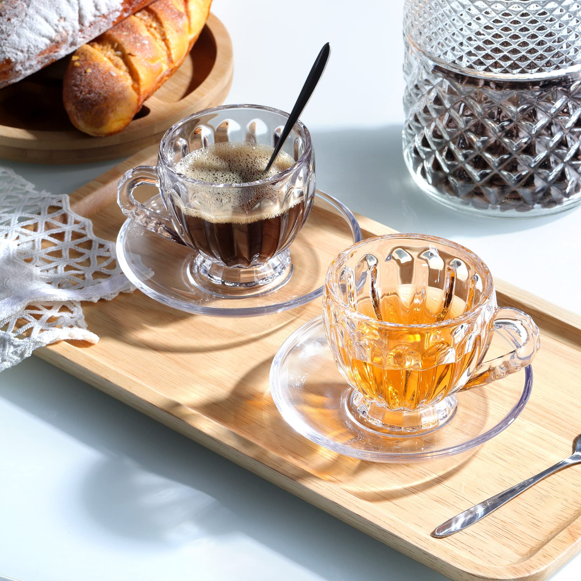 Joeyan Set 2 Tazze Caffè Grande 500ml - Bicchieri Termici Doppia Parete In Vetro Borosilicato - Foto 8