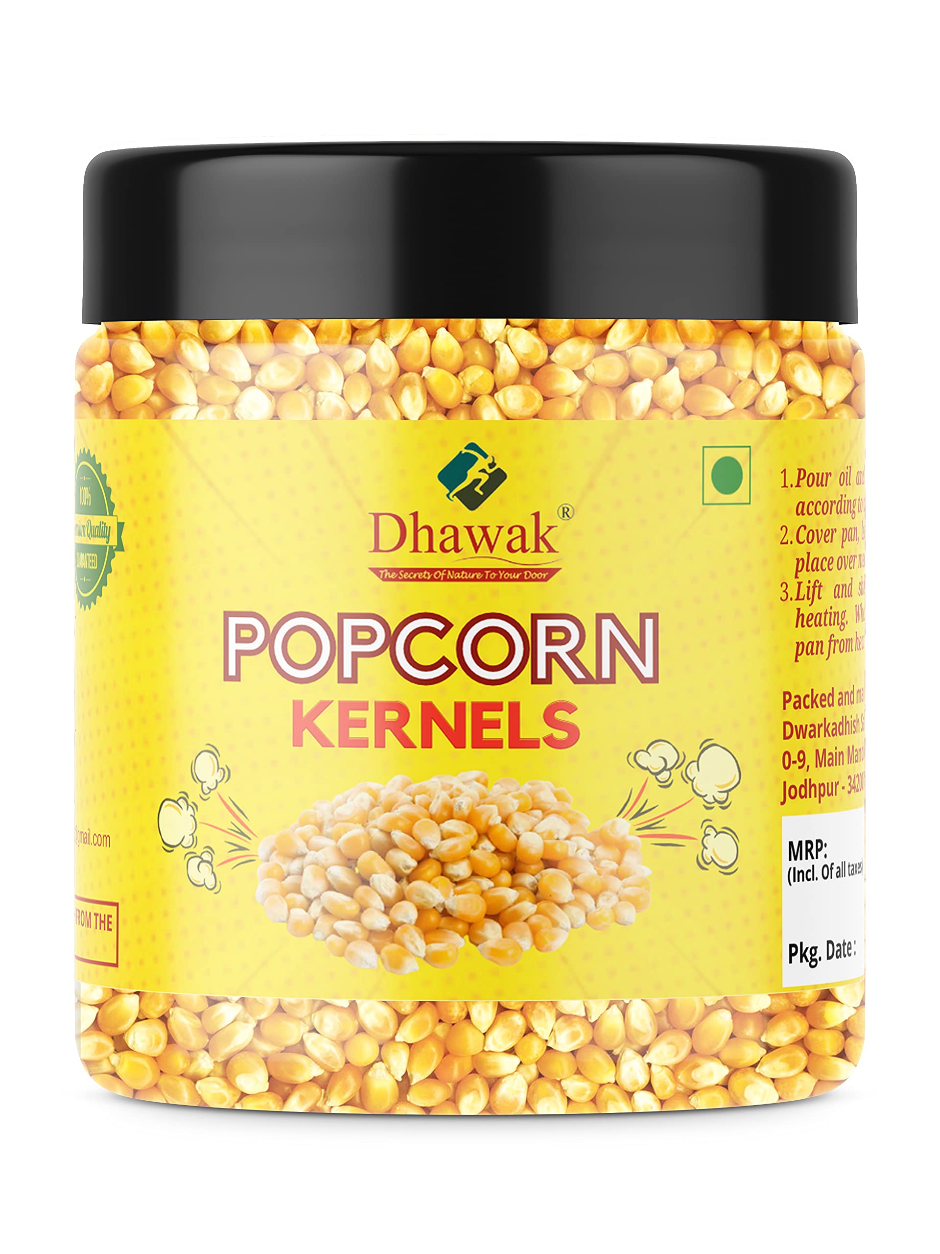 Dhawak Pop Corn Kernels 300 Gms|Popcorn Kernels | Makai | | Jar Pack|-image-18