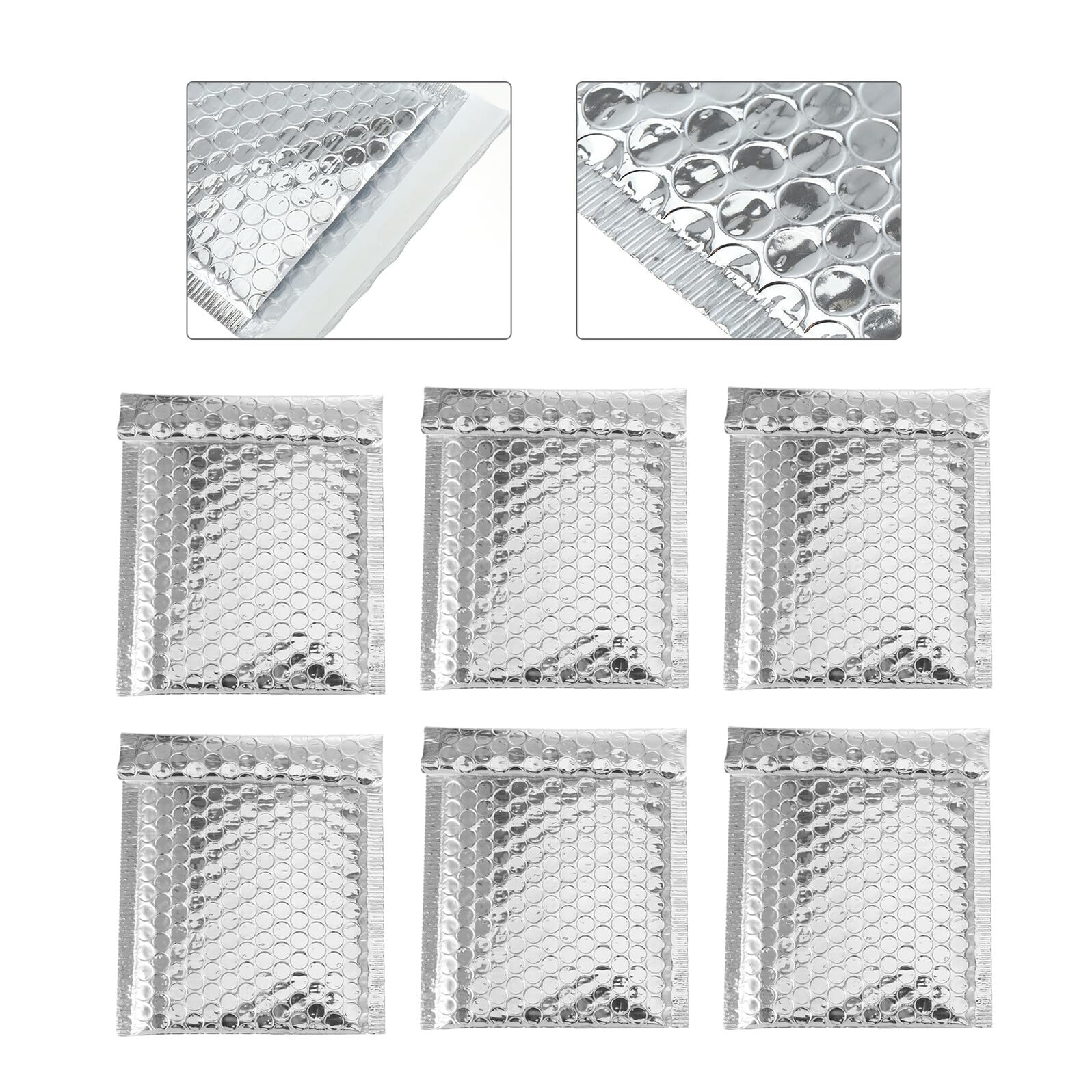 100 Buste Imbottite Argento per Spedizione Autoadesivo, Materiale Sintetico Resistente, Funzione Scrivibile e Timbro Postale, per Uffici e Negozi