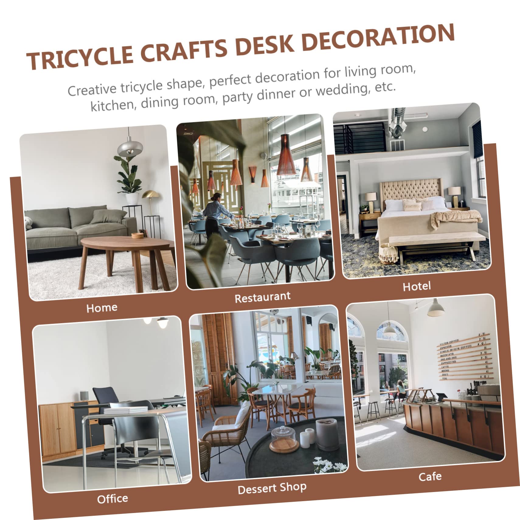 Mobestech 2 Stück Geflochtener Stiftekorb Dreiradform Handgefertigte Dekoration Natürliches Material Multifunktionaler Organizer für Wohnzimmer Party Hochzeit