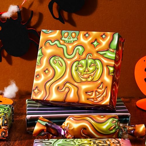 Miniatura 4 de Dtiafu Papel de regalo de gato para niñas, niños y mujeres, 12 hojas de papel de regalo rosa y blanco con patrones de peces de gato para cumpleaños,