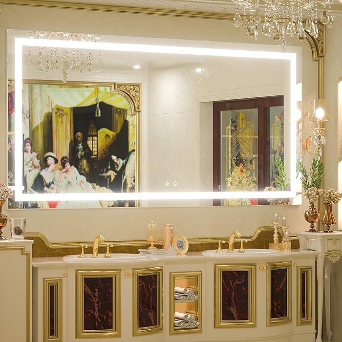 Buy TETOTE 72x36 Inch LED Bathroom Mirror with Lights,AntiFog Dimmable Lighted Wall Mounted